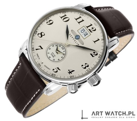 Zegarek Męski ZEPPELIN LZ127 Graf Zeppelin Dual Time 7644-5 + BOX