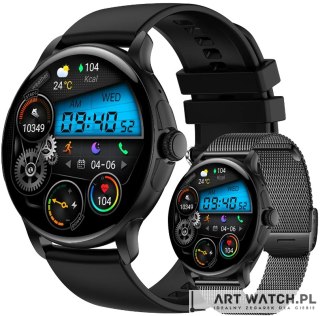 Smartwatch Damski Rubicon RNCF35 BLACK Bransoleta + Pasek
