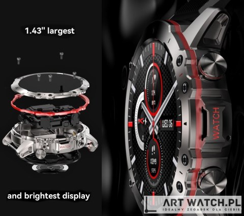 Smartwatch Męski Rubicon RNCF18-1 BLACK Bransoleta + Pasek