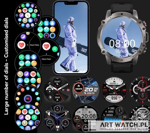 Smartwatch Męski Rubicon RNCF18-1 BLACK Bransoleta + Pasek