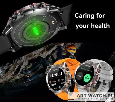 Smartwatch Męski Rubicon RNCF18-1 BLACK Bransoleta + Pasek
