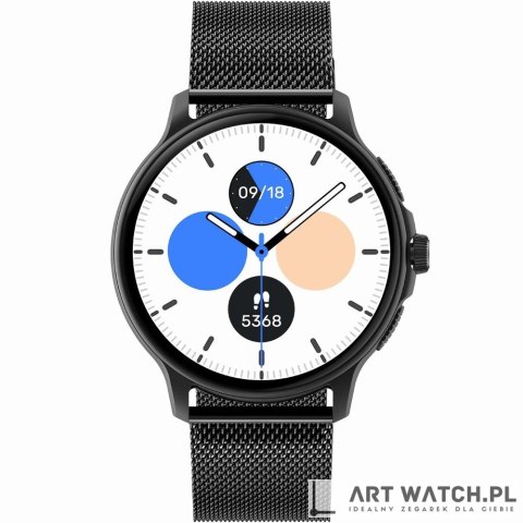 Smartwatch Damski GRAVITY GT12-2 Granatowy Pasek Silikonowy + Czarna Bransoleta