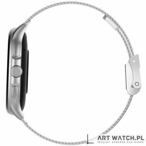 Smartwatch Damski GRAVITY GT12-7 Czarny Pasek Silikonowy + Srebrna Bransoleta