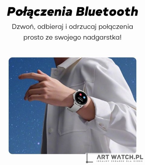 Smartwatch Damski GRAVITY GT12-7 Czarny Pasek Silikonowy + Srebrna Bransoleta