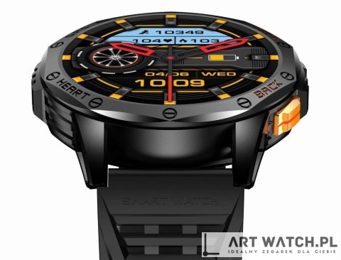 Smartwatch Męski GRAVITY GPS GT24-1 Czarny Pasek Silikonowy + Granatowy Pasek Silikonowy