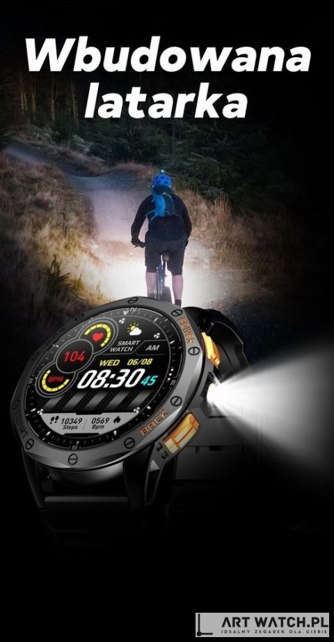 Smartwatch Męski GRAVITY GPS GT24-1 Czarny Pasek Silikonowy + Granatowy Pasek Silikonowy