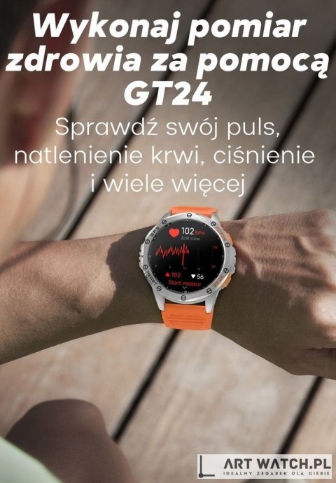 Smartwatch Męski GRAVITY GPS GT24-1 Czarny Pasek Silikonowy + Granatowy Pasek Silikonowy