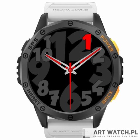 Smartwatch Męski GRAVITY GPS GT24-2 Czarny Pasek Silikonowy + Biały Pasek Silikonowy