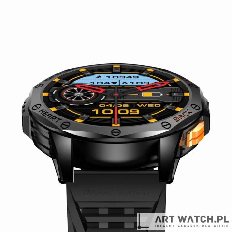 Smartwatch Męski GRAVITY GPS GT24-2 Czarny Pasek Silikonowy + Biały Pasek Silikonowy