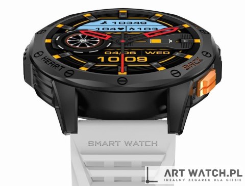 Smartwatch Męski GRAVITY GPS GT24-2 Czarny Pasek Silikonowy + Biały Pasek Silikonowy