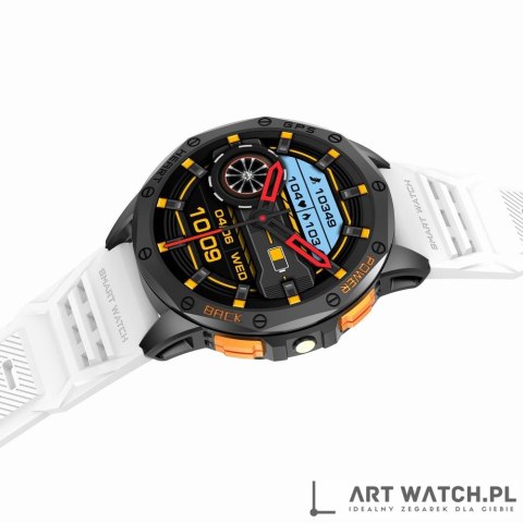 Smartwatch Męski GRAVITY GPS GT24-2 Czarny Pasek Silikonowy + Biały Pasek Silikonowy