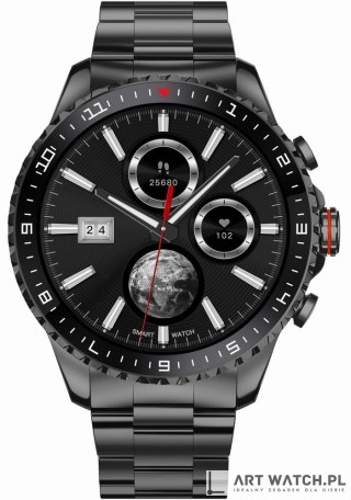 Smartwatch Męski GRAVITY GT16-2 Black / Czarna Bransoleta