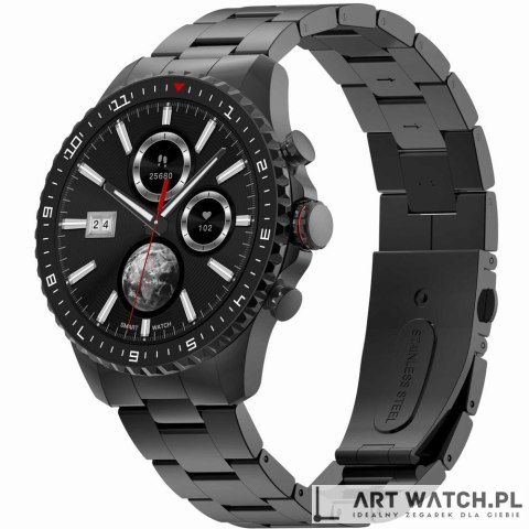 Smartwatch Męski GRAVITY GT16-2 Black / Czarna Bransoleta
