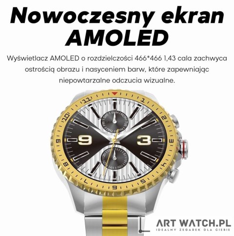 Smartwatch Męski GRAVITY GT16-2 Black / Czarna Bransoleta