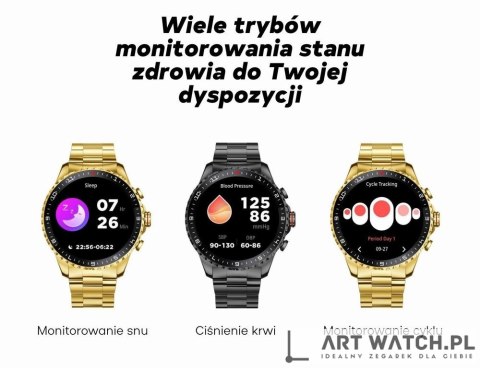 Smartwatch Męski GRAVITY GT16-2 Black / Czarna Bransoleta