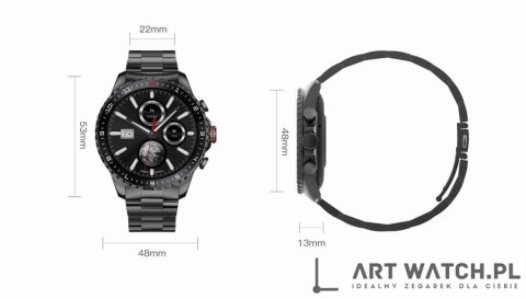 Smartwatch Męski GRAVITY GT16-2 Black / Czarna Bransoleta