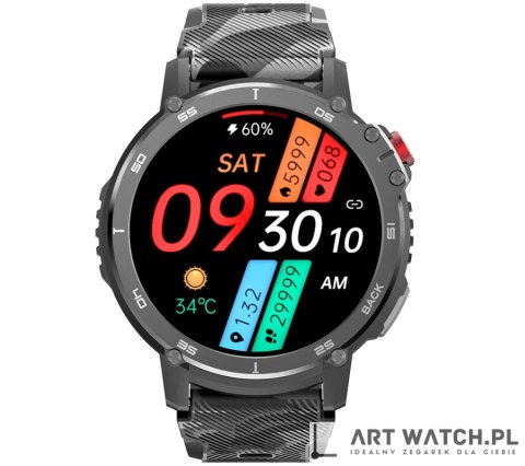 Smartwatch Męski RUBICON RNCF08 Black/Moro SMARUB232