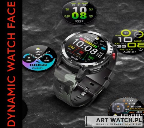 Smartwatch Męski RUBICON RNCF08 Black/Moro SMARUB232