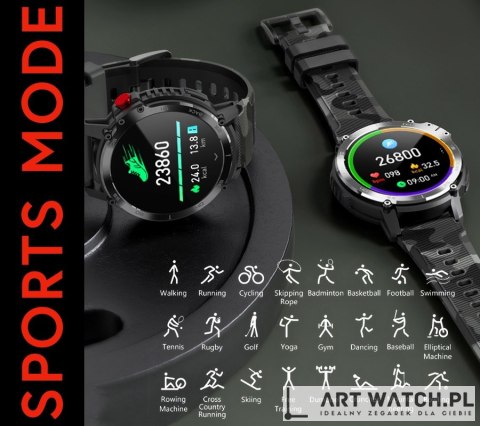 Smartwatch Męski RUBICON RNCF08 Black/Moro SMARUB232