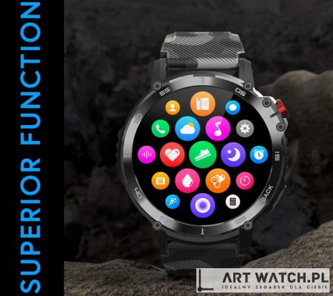 Smartwatch Męski RUBICON RNCF08 Black/Moro SMARUB232