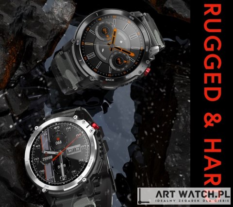 Smartwatch Męski RUBICON RNCF08 Black/Moro SMARUB232