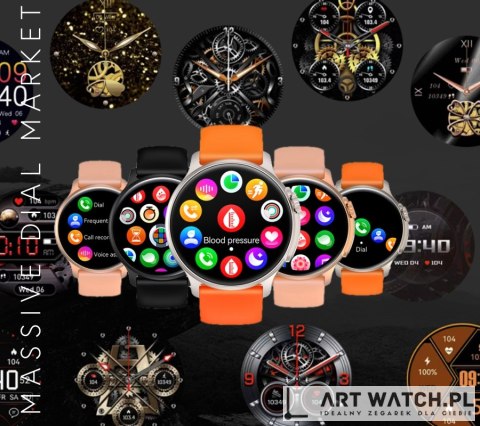 Smartwatch Męski RUBICON RNCF12 Tytan/Orange SMARUB245
