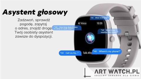 Smartwatch Damski GRAVITY GT18-7 Beżowy Pasek Silikonowy + Czarny Pasek