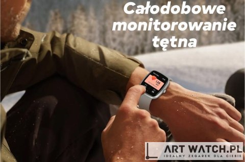 Smartwatch Damski GRAVITY GT18-7 Beżowy Pasek Silikonowy + Czarny Pasek