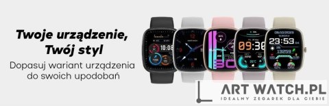 Smartwatch Damski GRAVITY GT18-7 Beżowy Pasek Silikonowy + Czarny Pasek