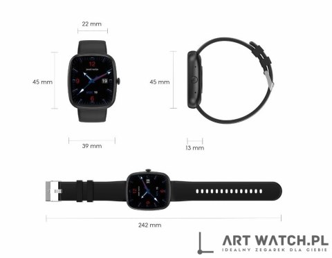 Smartwatch Damski GRAVITY GT18-7 Beżowy Pasek Silikonowy + Czarny Pasek