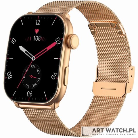 Smartwatch Damski GRAVITY GT28-8 Pasek + Bransoleta Różowe złoto Granatowy