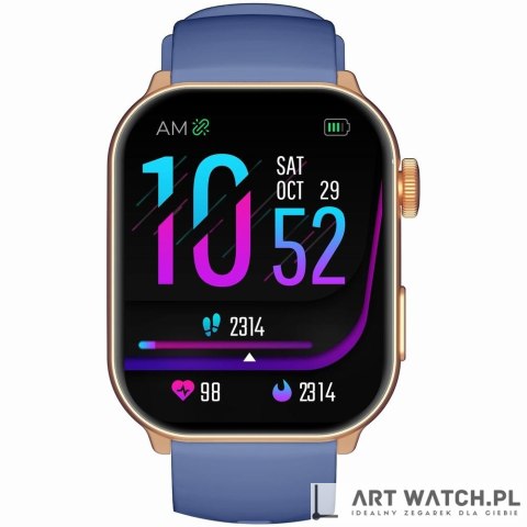 Smartwatch Damski GRAVITY GT28-8 Pasek + Bransoleta Różowe złoto Granatowy