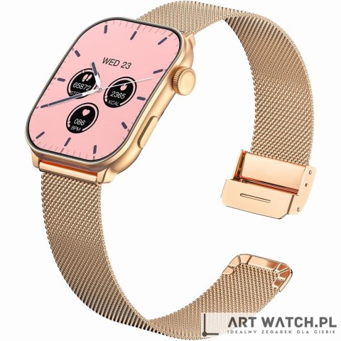 Smartwatch Damski GRAVITY GT28-8 Pasek + Bransoleta Różowe złoto Granatowy