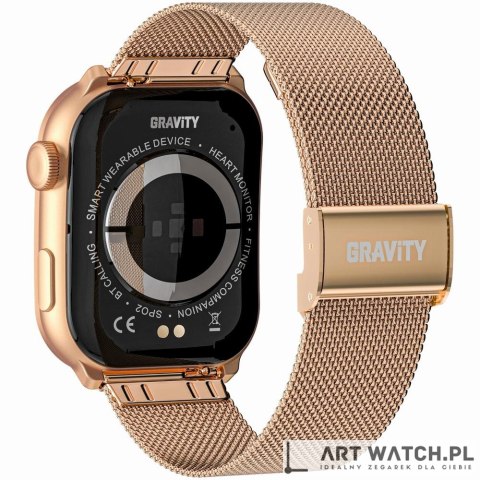 Smartwatch Damski GRAVITY GT28-8 Pasek + Bransoleta Różowe złoto Granatowy