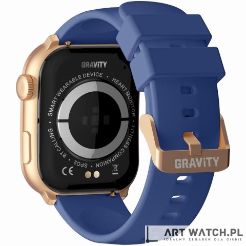 Smartwatch Damski GRAVITY GT28-8 Pasek + Bransoleta Różowe złoto Granatowy