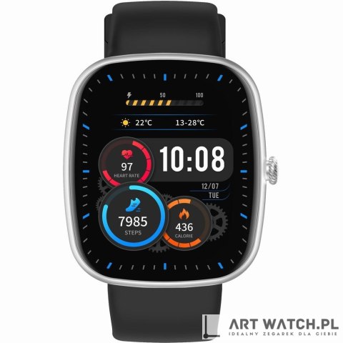 Smartwatch Męski GRAVITY GT18-4 Pomarańczowy Pasek Silikonowy + Czarny Pasek