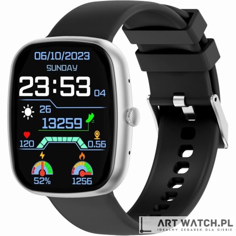 Smartwatch Męski GRAVITY GT18-4 Pomarańczowy Pasek Silikonowy + Czarny Pasek