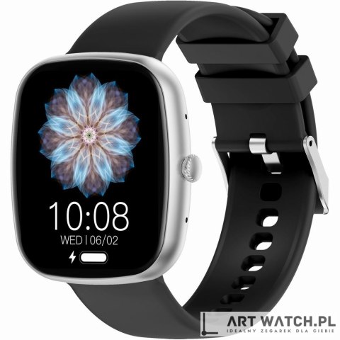 Smartwatch Męski GRAVITY GT18-6 Czarny Pasek Silikonowy + Granatowy Pasek