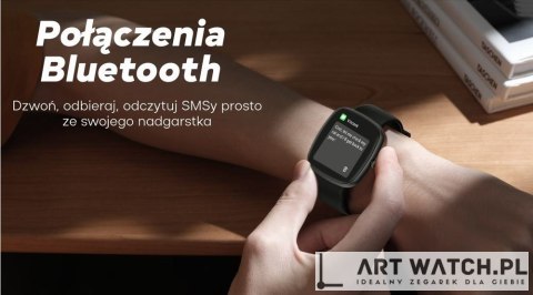 Smartwatch Męski GRAVITY GT18-6 Czarny Pasek Silikonowy + Granatowy Pasek