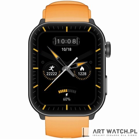 Smartwatch Męski GRAVITY GT28-2 Pasek + Bransoleta Pomarańczowo Czarny
