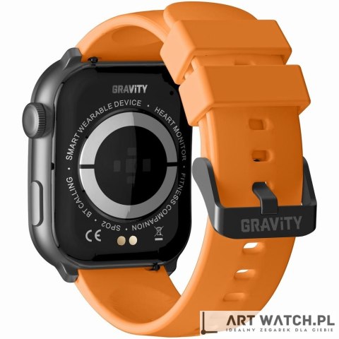 Smartwatch Męski GRAVITY GT28-2 Pasek + Bransoleta Pomarańczowo Czarny
