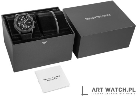 Zegarek Męski + Bransoleta EMPORIO ARMANI Paolo AR80070SET + BOX