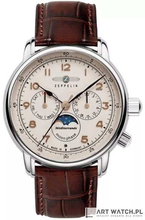 Zegarek Męski ZEPPELIN LZ121 Mediterranee Moonphase 9636-5 + BOX