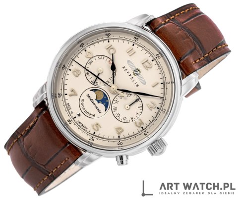 Zegarek Męski ZEPPELIN LZ121 Mediterranee Moonphase 9636-5 + BOX