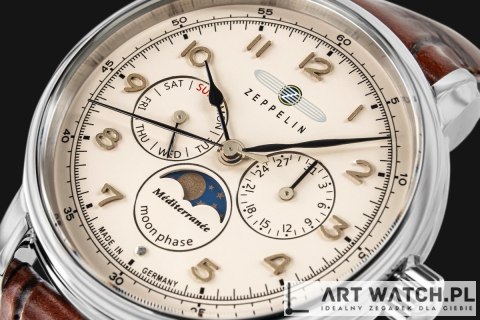Zegarek Męski ZEPPELIN LZ121 Mediterranee Moonphase 9636-5 + BOX