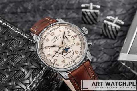 Zegarek Męski ZEPPELIN LZ121 Mediterranee Moonphase 9636-5 + BOX