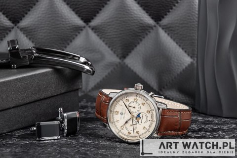 Zegarek Męski ZEPPELIN LZ121 Mediterranee Moonphase 9636-5 + BOX