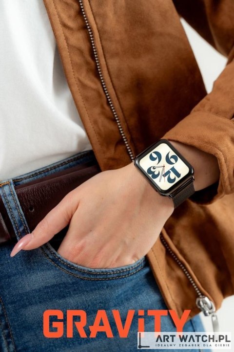 Smartwatch Gravity Biało Czarny 2 Paski GT17-8
