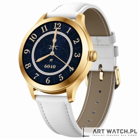 Smartwatch Gravity Biało Złoty 2 Paski GT25-2 PRO