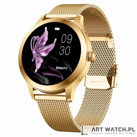 Smartwatch Gravity Biało Złoty 2 Paski GT25-2 PRO